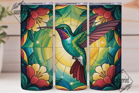 Hummingbird Stained Glass 20oz Tumbler Sublimation sassyprint 