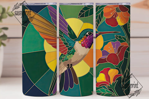 Hummingbird Stained Glass 20oz Tumbler Sublimation sassyprint 
