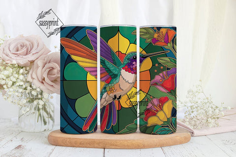 Hummingbird Stained Glass 20oz Tumbler Sublimation sassyprint 