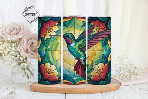 Hummingbird Stained Glass 20oz Tumbler Sublimation sassyprint 