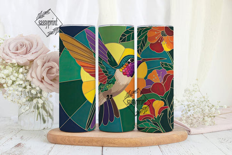 Hummingbird Stained Glass 20oz Tumbler Sublimation sassyprint 