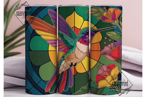 Hummingbird Stained Glass 20oz Tumbler Sublimation sassyprint 