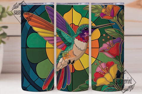 Hummingbird Stained Glass 20oz Tumbler Sublimation sassyprint 