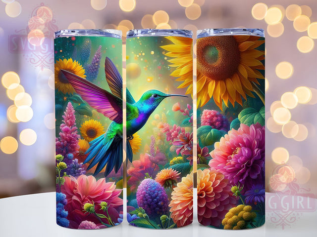 Hummingbird Sunflower 20oz Tumbler, Floral Bird Cup Wrap, Nature Sunflower Design, Sublimation Tumbler Wrap, 20Oz Tumbler Design, Artistic Bird Cup, Stylish Sunflower Wrap Sublimation SvggirlplusArt 