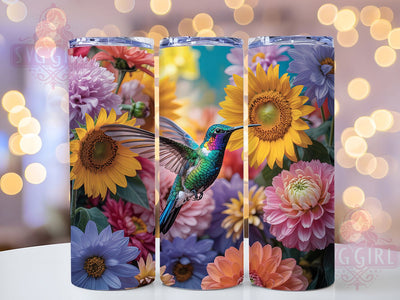 Hummingbird Sunflower 20oz Tumbler, Floral Bird Cup Wrap, Nature Sunflower Design, Sublimation Tumbler Wrap, 20Oz Tumbler Design, Artistic Bird Cup, Stylish Sunflower Wrap Sublimation SvggirlplusArt 