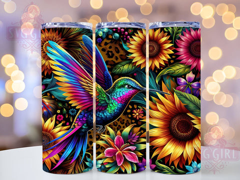 Hummingbird Sunflowers 20oz Tumbler Wrap Sublimation Design, Straight Tapered Tumbler Wrap, Hummingbird Tumbler Png, Instant Digital Download Sublimation SvggirlplusArt 