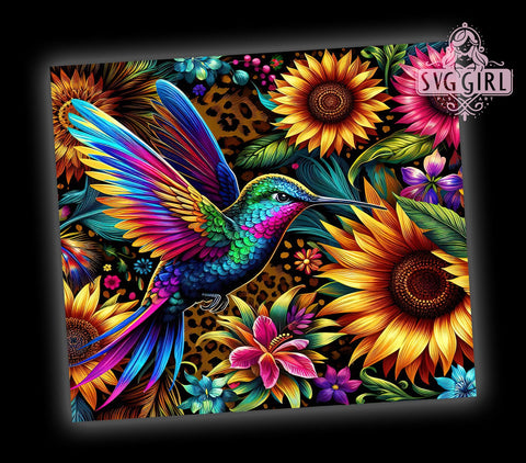 Hummingbird Sunflowers 20oz Tumbler Wrap Sublimation Design, Straight Tapered Tumbler Wrap, Hummingbird Tumbler Png, Instant Digital Download Sublimation SvggirlplusArt 