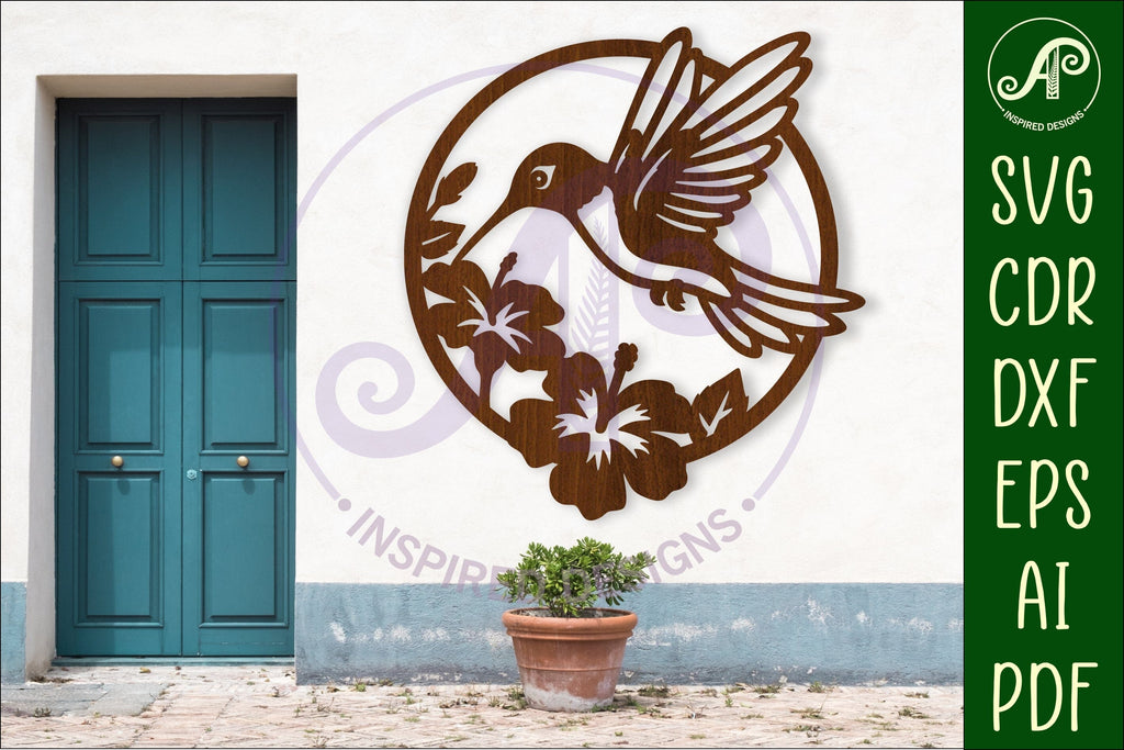 Hummingbird wall sign, SVG file. vector sign - So Fontsy