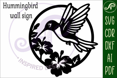Hummingbird wall sign, SVG file. vector sign SVG APInspireddesigns 