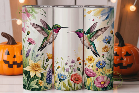 Hummingbird Wildflower 20oz Tumbler Sublimation PixelChick 