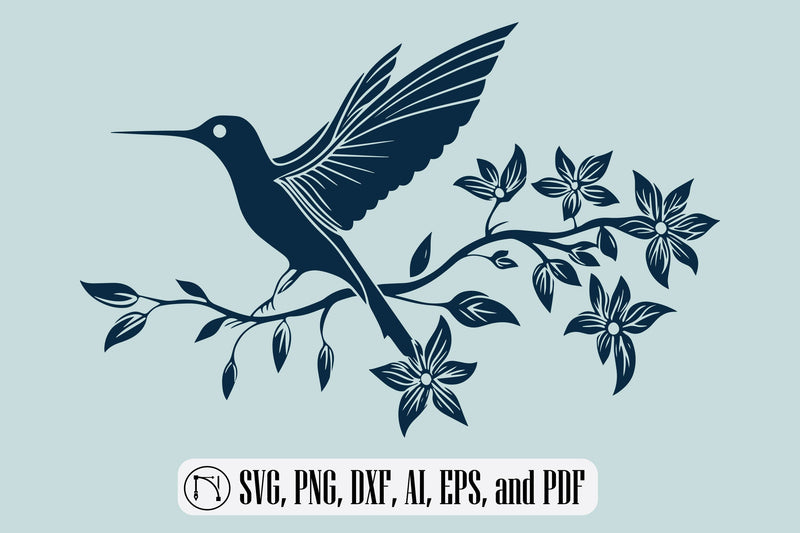 hummingbird with flowers SVG cut file SVG MD JOYNAL ABDIN 