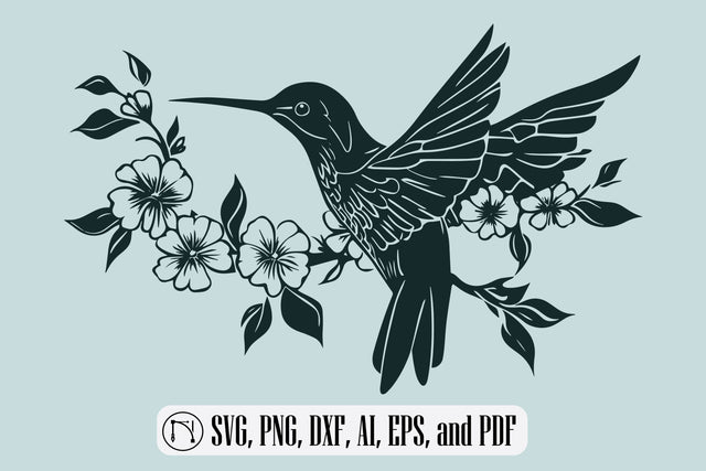 hummingbird with flowers SVG cut file SVG MD JOYNAL ABDIN 