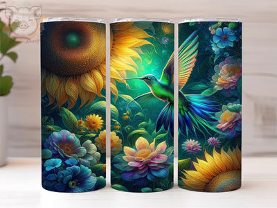 Hummingbirds and Sunflowers 20oz Tumbler Png, Straight & Tapered Tumbler Png, Hummingbirds Tumbler Png, Digital Download PNG Sublimation Lara' s Designs 