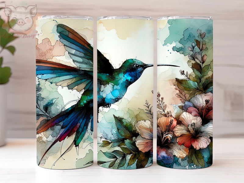 Hummingbirds Floral 20oz Tumbler Png, Hummingbirds Sublimation Design, Digital, Digital Download PNG Sublimation Lara' s Designs 