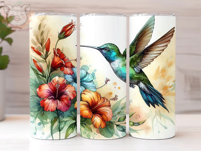Hummingbirds Floral 20oz Tumbler Png, Hummingbirds Sublimation Design, Digital, Digital Download PNG Sublimation Lara' s Designs 