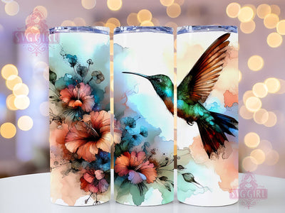 Hummingbirds Floral 20oz Tumbler Wrap Sublimation Design, Straight Tapered Tumbler Wrap, Hummingbird Tumbler Png, Instant Digital Download Sublimation SvggirlplusArt 