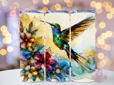 Hummingbirds Floral 20oz Tumbler Wrap Sublimation Design, Straight Tapered Tumbler Wrap, Hummingbird Tumbler Png, Instant Digital Download Sublimation SvggirlplusArt 