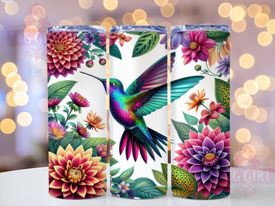 Hummingbirds Floral 20oz Tumbler Wrap Sublimation Design, Straight Tapered Tumbler Wrap, Hummingbirds Tumbler Png, Instant Digital Download Sublimation SvggirlplusArt 