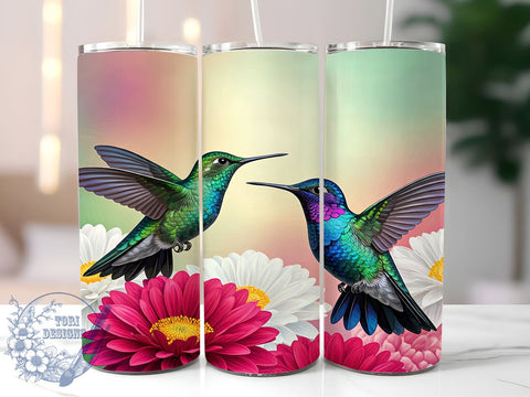 Hummingbirds Floral Tumbler, 20oz Sublimation Wrap, Floral Drinkware Design, Digital Download Tumbler, Nature Theme Tumbler, Botanical Tumbler Art, Unique Gift Tumbler, Hummingbird Decor Sublimation ToriDesigns 