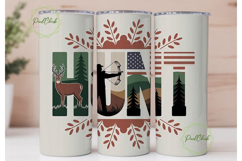 Hunt 20oz Tumbler Wrap Sublimation PixelChick 