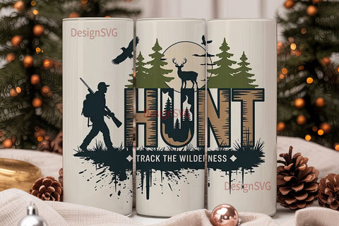 Hunt Track The Wilderness 20oz Tumbler Sublimation DesignSVG 