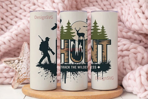 Hunt Track The Wilderness 20oz Tumbler Sublimation DesignSVG 