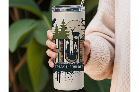 Hunt Track The Wilderness 20oz Tumbler Sublimation DesignSVG 