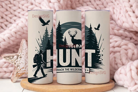 Hunt Track The Wilderness 20oz Tumbler Sublimation DesignSVG 