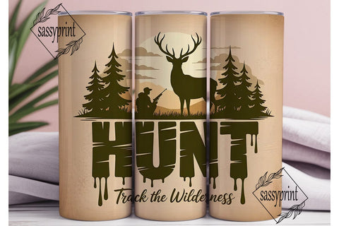 Hunt Track The Wilderness Tumbler Wrap Sublimation sassyprint 
