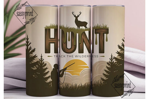 Hunt Track The Wilderness Tumbler Wrap Sublimation sassyprint 