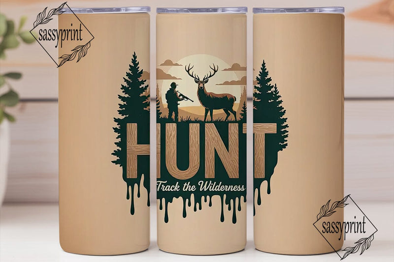 Hunt Track The Wilderness Tumbler Wrap Sublimation sassyprint 