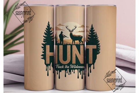 Hunt Track The Wilderness Tumbler Wrap Sublimation sassyprint 