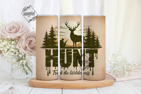 Hunt Track The Wilderness Tumbler Wrap Sublimation sassyprint 