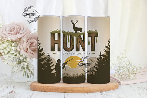 Hunt Track The Wilderness Tumbler Wrap Sublimation sassyprint 