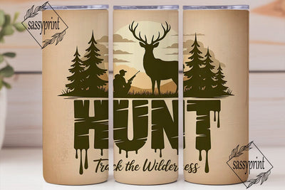 Hunt Track The Wilderness Tumbler Wrap Sublimation sassyprint 