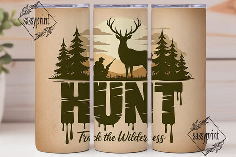Hunt Track The Wilderness Tumbler Wrap Sublimation sassyprint 