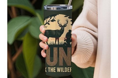 Hunt Track Wilderness 20oz Tumbler Wrap Sublimation DesignSVG 