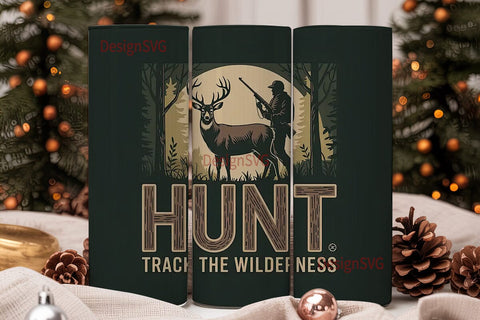 Hunt Track Wilderness 20oz Tumbler Wrap Sublimation DesignSVG 