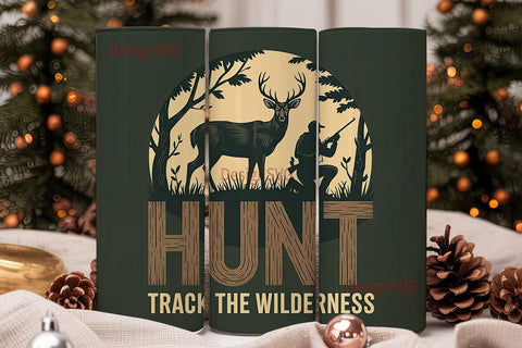 Hunt Track Wilderness 20oz Tumbler Wrap Sublimation DesignSVG 