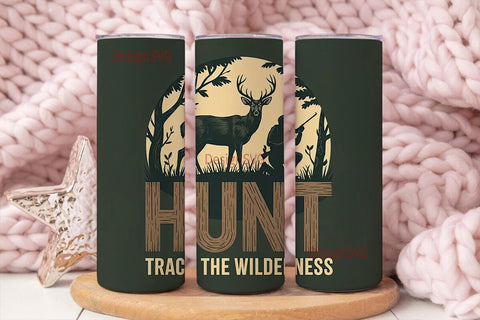 Hunt Track Wilderness 20oz Tumbler Wrap Sublimation DesignSVG 