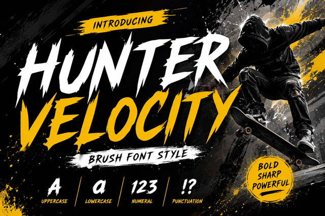 Hunter Velocity Font Prasetya Letter 