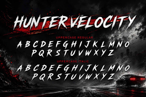 Hunter Velocity Font Prasetya Letter 