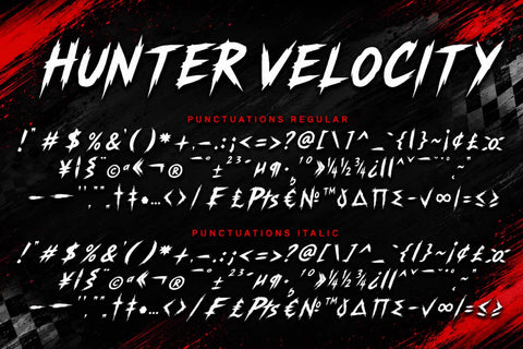 Hunter Velocity Font Prasetya Letter 