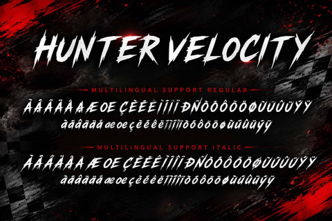 Hunter Velocity Font Prasetya Letter 