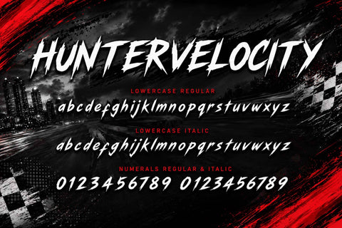 Hunter Velocity Font Prasetya Letter 