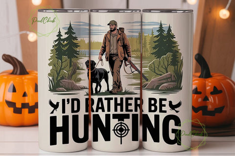 Hunter with Dog 20oz Tumbler Wrap Sublimation PixelChick 