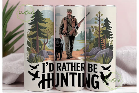 Hunter with Dog 20oz Tumbler Wrap Sublimation PixelChick 
