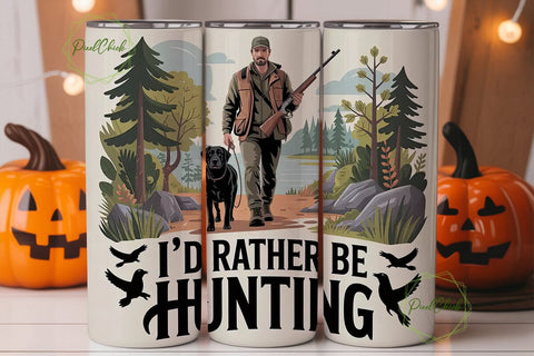 Hunter with Dog 20oz Tumbler Wrap Sublimation PixelChick 