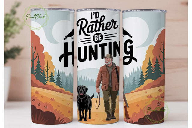 Hunter with Dog 20oz Tumbler Wrap Sublimation PixelChick 