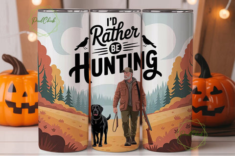 Hunter with Dog 20oz Tumbler Wrap Sublimation PixelChick 